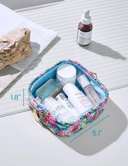 Yarnic Clear Makeup Bag for Purse Mini Small Cosmetic Tropical
