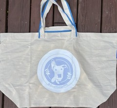 Large IKEA Canvas Bag iLoveVintageNYC Logo Dog Sketch Reusable Washable Shopping
