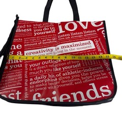 Lululemon Set of 3 Large Shopping Bag Reusable Red & Black Logo Bags NEW