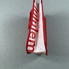 Lululemon Shopping Tote Reusable Bag Red And White 12″x9″ Snap Button