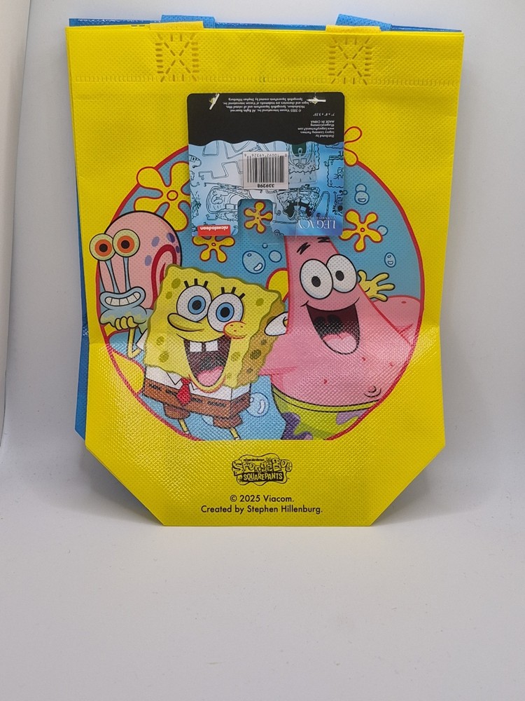 Spongebob Squarepants 2 Pack Mini Reusable Blue Gift Bags with Handles NEW!
