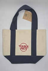 Trader Joe’s Christmas 2025 Edition Mini Reusable Canvas Tote Bag, NAVY Blue NWT
