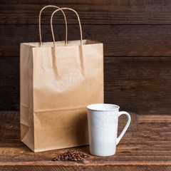 8 x 4.5 x10.25 Tiny Brown Paper Shopping Bags with Twine Handles Reusable 250pcs