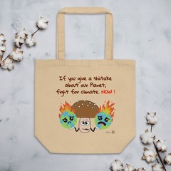 Funny Vegan Tote Bag Organic Cotton Climate Change Gift Eco Reusable Shopper