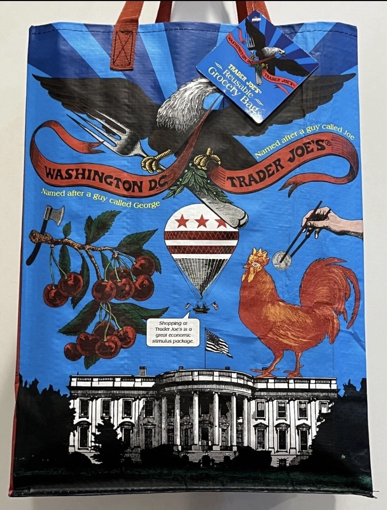 Washington DC Trader Joe’s & Everyday Reusable Shopping Tote Bag NEW!