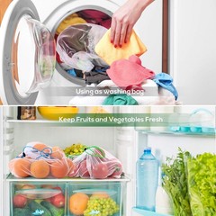 Heavy Duty Reusable Mesh Produce Bag Food Safe Drawstring Grocery Toy 12 PCS