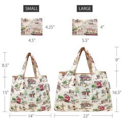 LARGE FOLDABLE TOTE NYLON REUSABLE GROCERY BAG