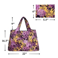 Large Lavender Bloom Reusable Tote Bag Eco-Friendly Foldable Durable Waterproof