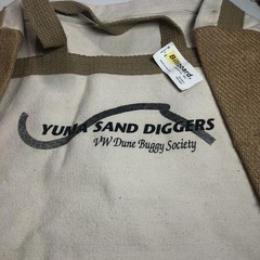 VTG 90s Burlap Tote Barrel Reusable Bags Dune Buggy Fair LOT OF 2 Deadstock