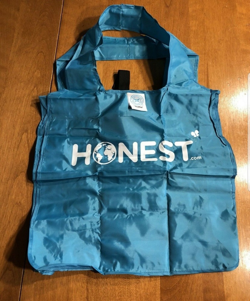 Honest Company Reusable Polyester Shopping Tote Earth Day Limited Ed Blue 50lb C