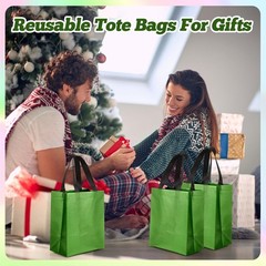 80 Pieces Gift Bags Set Reusable Glossy Grocery Gift Tote with Handle for Eas…