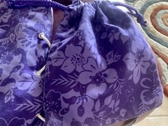 Purple Print Fabric Backpack And Small Bag For Hiking Travel Beach Lightweight