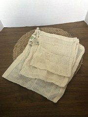 Organic Cotton Reusable Mesh Bags Set Of 3 Size L M S