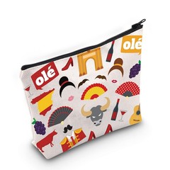 LEVLO Spain Travel Gift Flamenco Theme Zipper Pouch Bag Spanish Souvenir ole