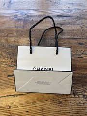 CHANEL 4.5” x 5.5” X 2.5” Authentic Paper Gift/Shopping Bag Mini Tote White