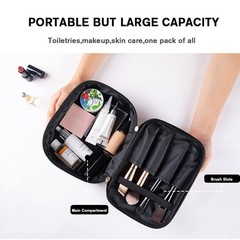 3 Pieces Makeup Bags Double Layer Travel Large Light Pink Holographic