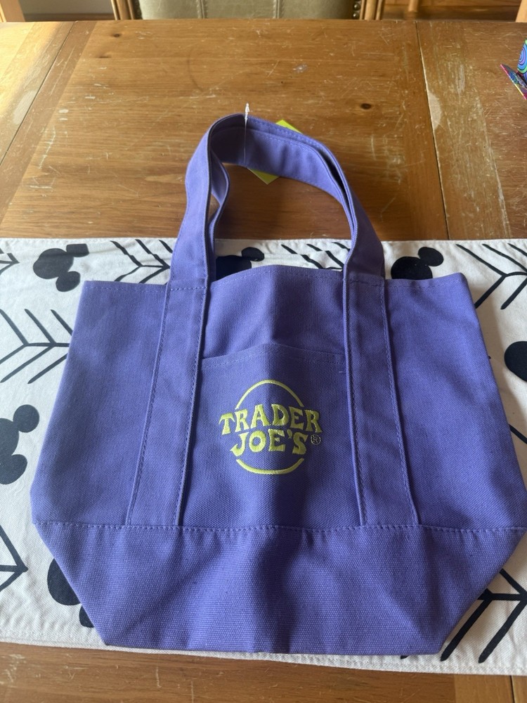 Trader Joe’s Mini Halloween Canvas Tote Bag – Limited Edition – Purple NWT