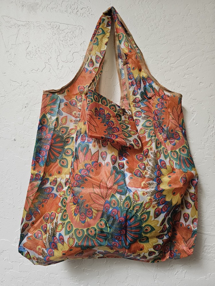 Reusable Multi-Color Grocery Shopping Bags Foldable Large Cute Groceries Bags