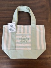 Trader Joe’s MINI Tote Bag New with Tags Green Stripes Summer 2026