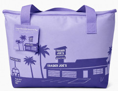 Trader Joe’s Large Lavender Insulated Tote 8 Gallons Reusable Cooler Bag Beach