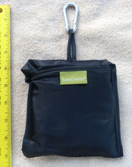 BeeGreen Reusable Tote Bag Folds into Attached Pouch Black NEW