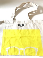 IZIPIZI Paris Organic Cotton Yellow Shopping Bag / 17″x12’x5″