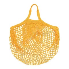 1-Pack Reusable Washable Mesh Net String Grocery Bags [Yellow,Short Handle]