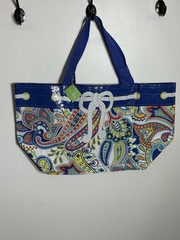 VERA BRADLEY Larg MARKET TOTE Marina Paisley 26 ¼” x14″x10″ Reusable Ecobag NEW