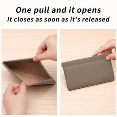 Genuine Leather Pocket Cosmetic Bag for Purse,Coin Purse Lipstick Grey