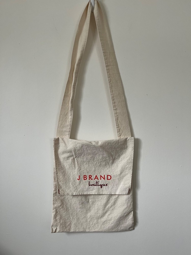 J Brand Boutique Canvas Satchel w/ Shoulder Strap Tote Bag 12.75″ x 14.5″ EUC