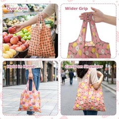 1 Pack Foldable Grocery Bag, Waterproof Reusable Shopping Bag Holder,Tote Bags N