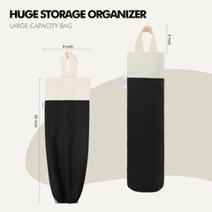 LeCorner Plastic Bag Holder, Wall Mount Grocery Holder for Basic Black