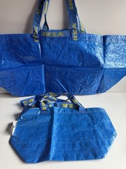 IKEA FRAKTA Bundle 3 Pc Set Large Shopping Bag BRATTBY Tote KNÖLIG Keychain New