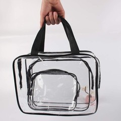 Hedume Set of 9 Clear Makeup Bags, TSA Approved Toiletry Bag Set,