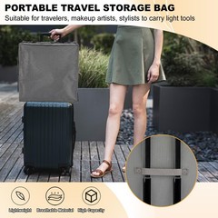 Hoowen Fabric Wig Storage Box, Foldable Travel 16.7×16.5×8.7 inches, Grey