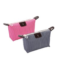 THTAJ 2 Pack Make Up Bag for Traveling,Preppy make up bag,Toiletry Black,Red