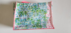 Lilly Pulitzer – Palm Tree Green Pink Reusable Shopping Bag 15x11x7″