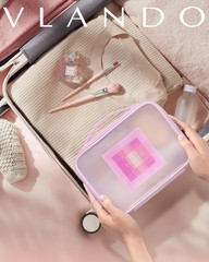 VLANDO Cute Makeup Bag,Travel Bag for Teen Clear Toiletry Clear-pink