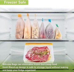 Leakproof Freezer Safe Bags – 12 Pack Reusable Storage Bags for Food Freshness