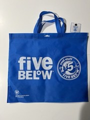 10 Reusable SHOPPING Tote Bags BLUE Handles “LET GO AND HAVE FUN” 18×16” 5below