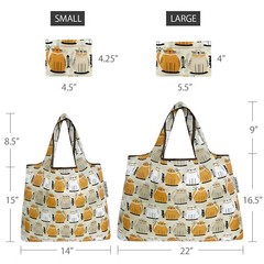 Wrapables Large & Small Foldable Tote Nylon Reusable Grocery Bags, Set of 2
