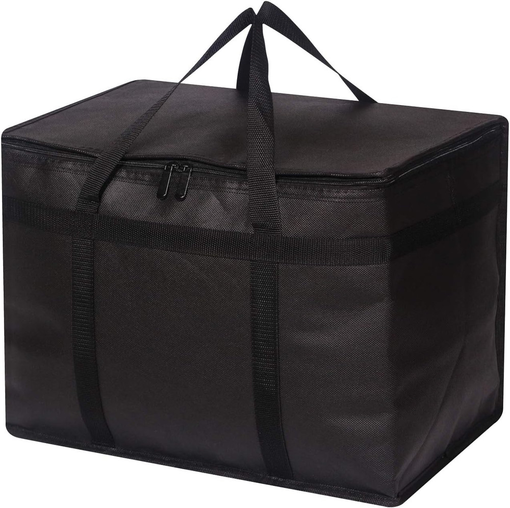 XL Insulated Reusable Grocery Bags with Sturdy Zipper Reinforced Bottom & Handle