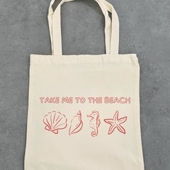 Beach Canvas Tote Bag: Minimalist Summer
