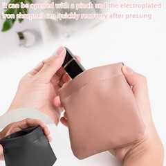 CANIPHA 4pcs Lambskin Pocket Cosmetic Bag, Waterproof Portable No Zipper