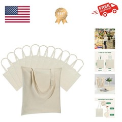 12 Pack Canvas Tote Bag – Lightweight Thin Tote Bags Bulk Blank Shopping Reus…