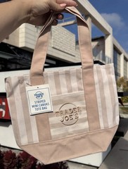 Trader Joe’s Mini Pastel Stripe Canvas Tote Bag Limited Edition Set Of 4 NWT