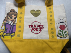 PRINCESS BELLE Hand Drawn w/NAME Trader Joe’s MinI YELLOW Canvas Tote Bag(S)