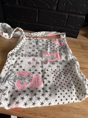 Lot of 2 Free people linen printed tote bags pink flowers and beige color