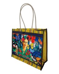 Mexican Mercado Shoulder Mesh Bag | Reusable Shopping Bag | Frida Kahlo Image |