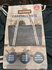 CleverMade Collapsible CarryAll Tote Green Black 4 with Pocket 55 lb Capacity